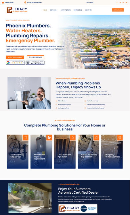 Plumbing Company Website Design