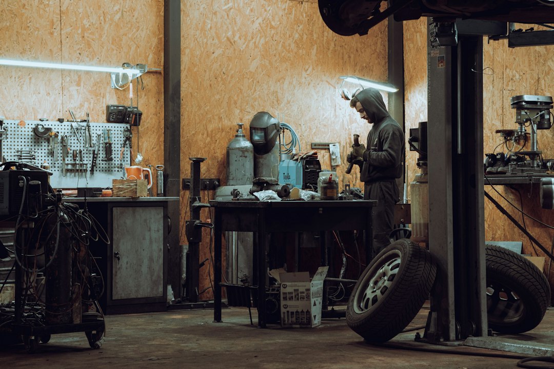 Mechanic working in an automotive workshop