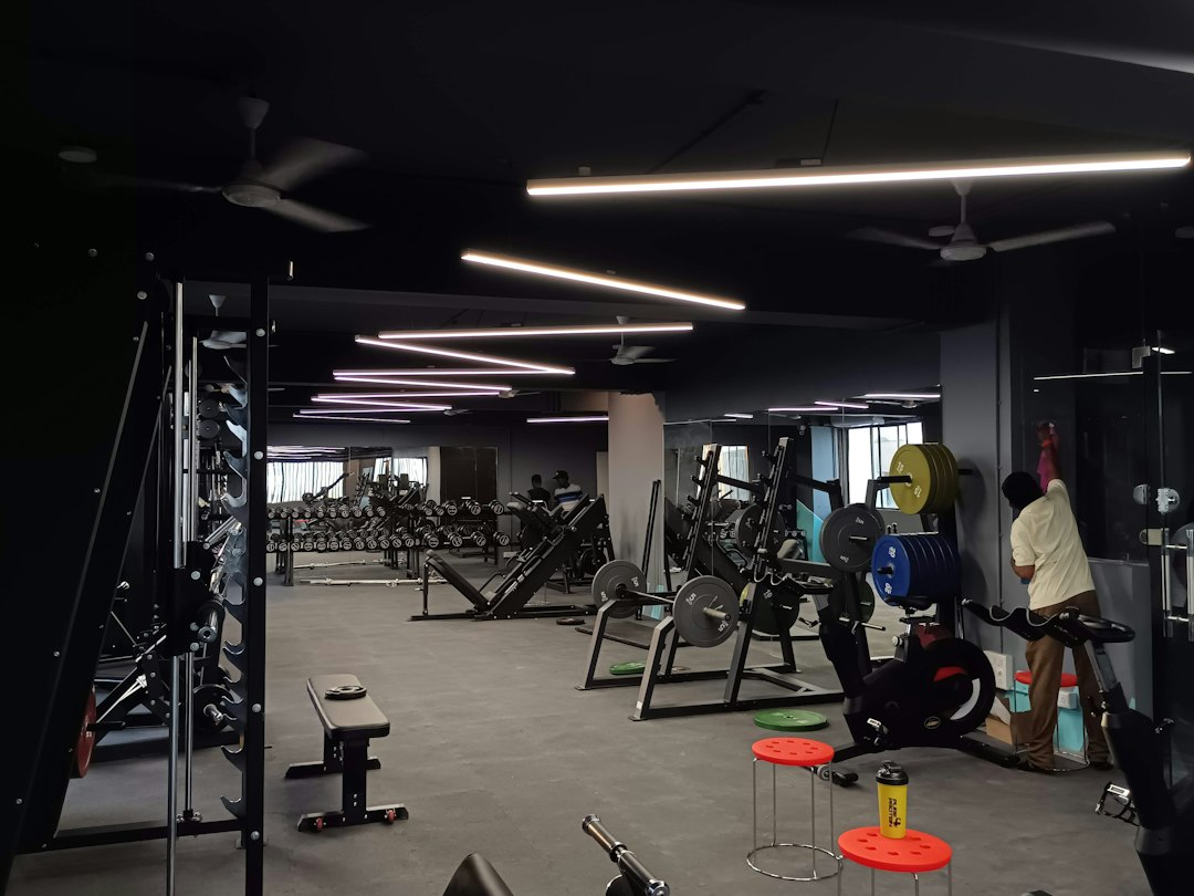 Fitness studio with exercise equipment