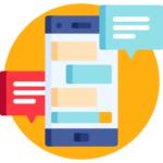 Mobile messaging and website inquiry icon